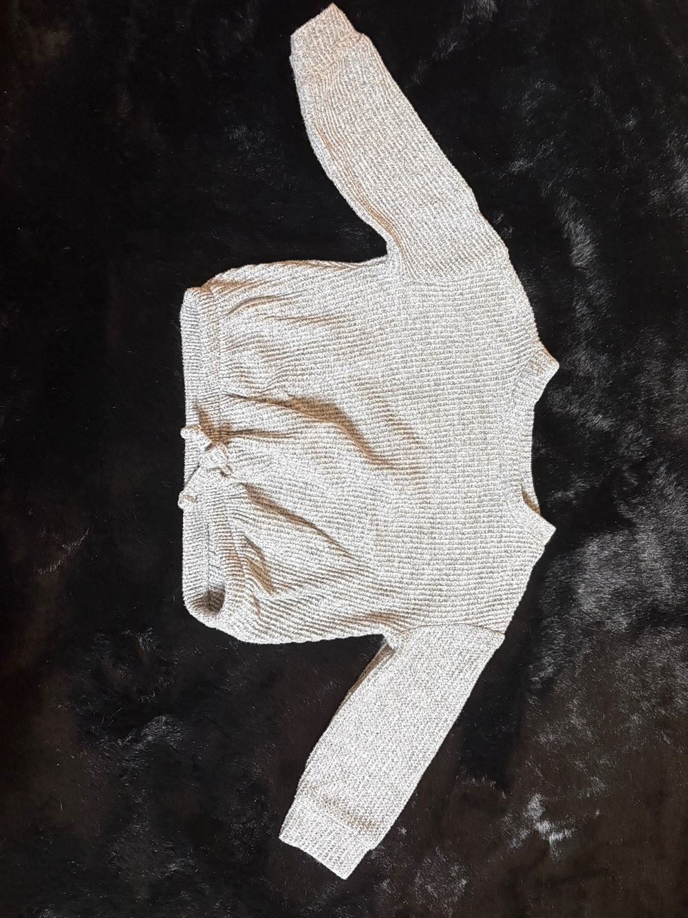 Cat & Jack Light grey Knit Tie-Hem Sweater